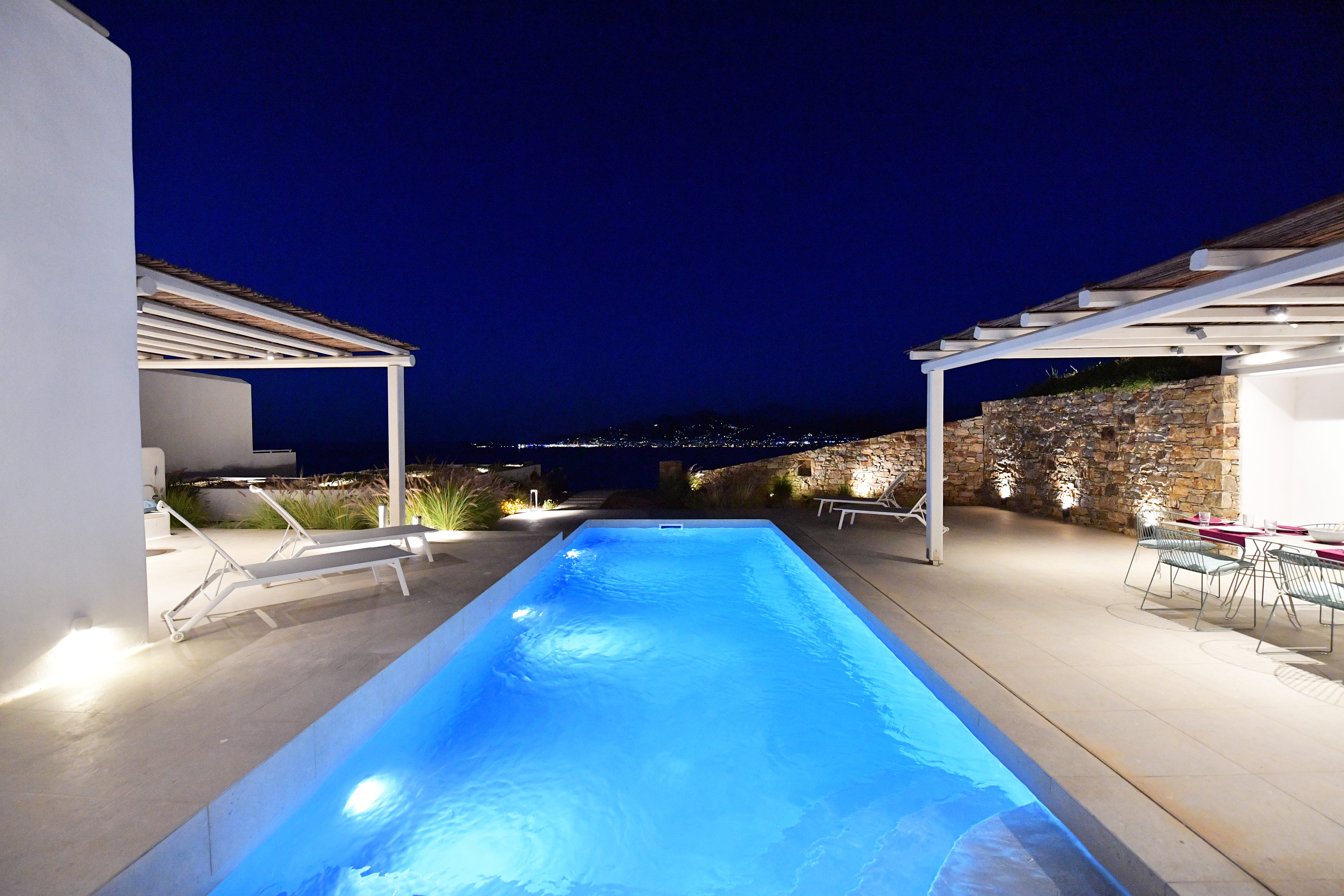 night pool Ariti's Villa 1