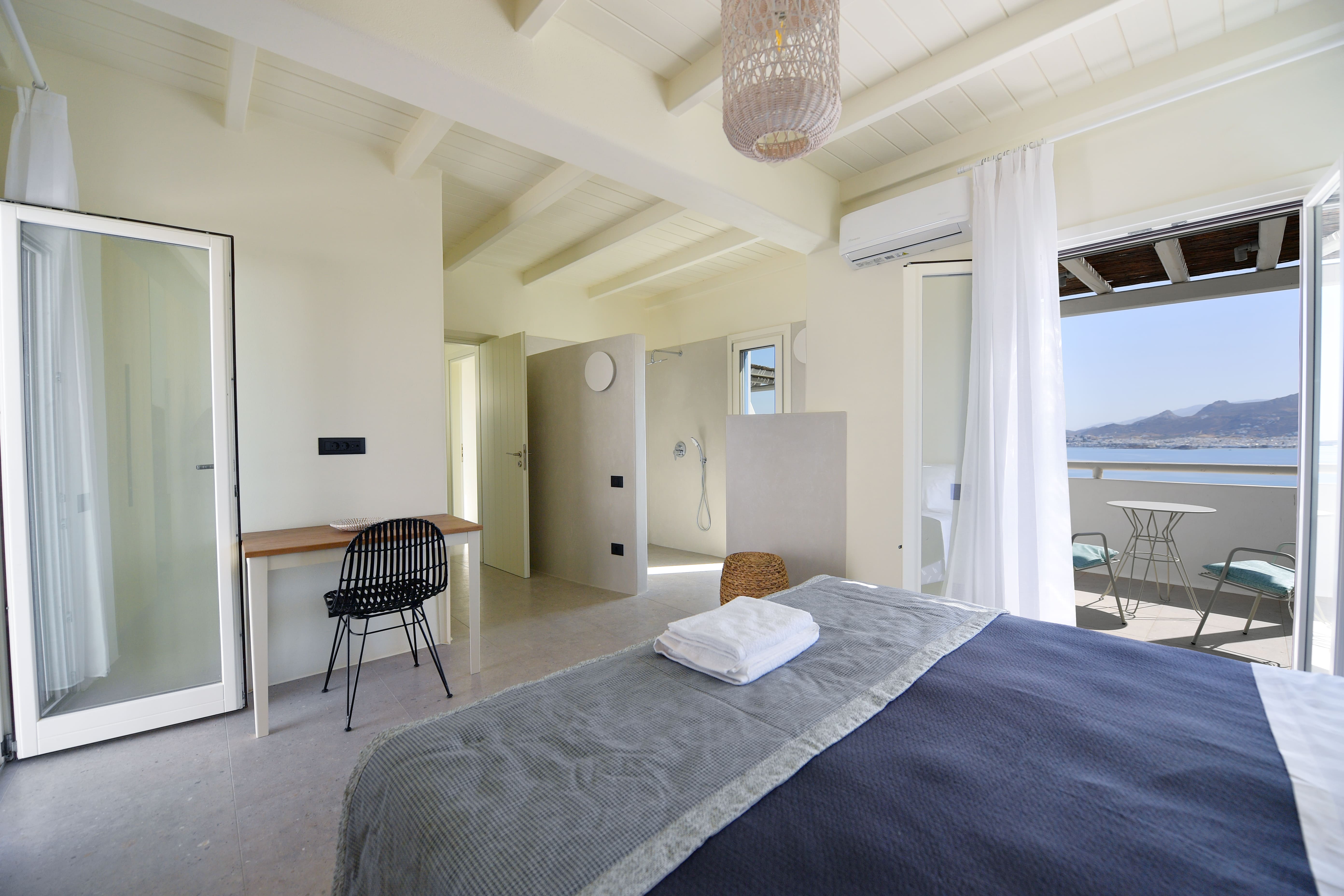 139- Bedroom upstairs of Luxury Villa in Naxos private pool Ariti's Villa 1