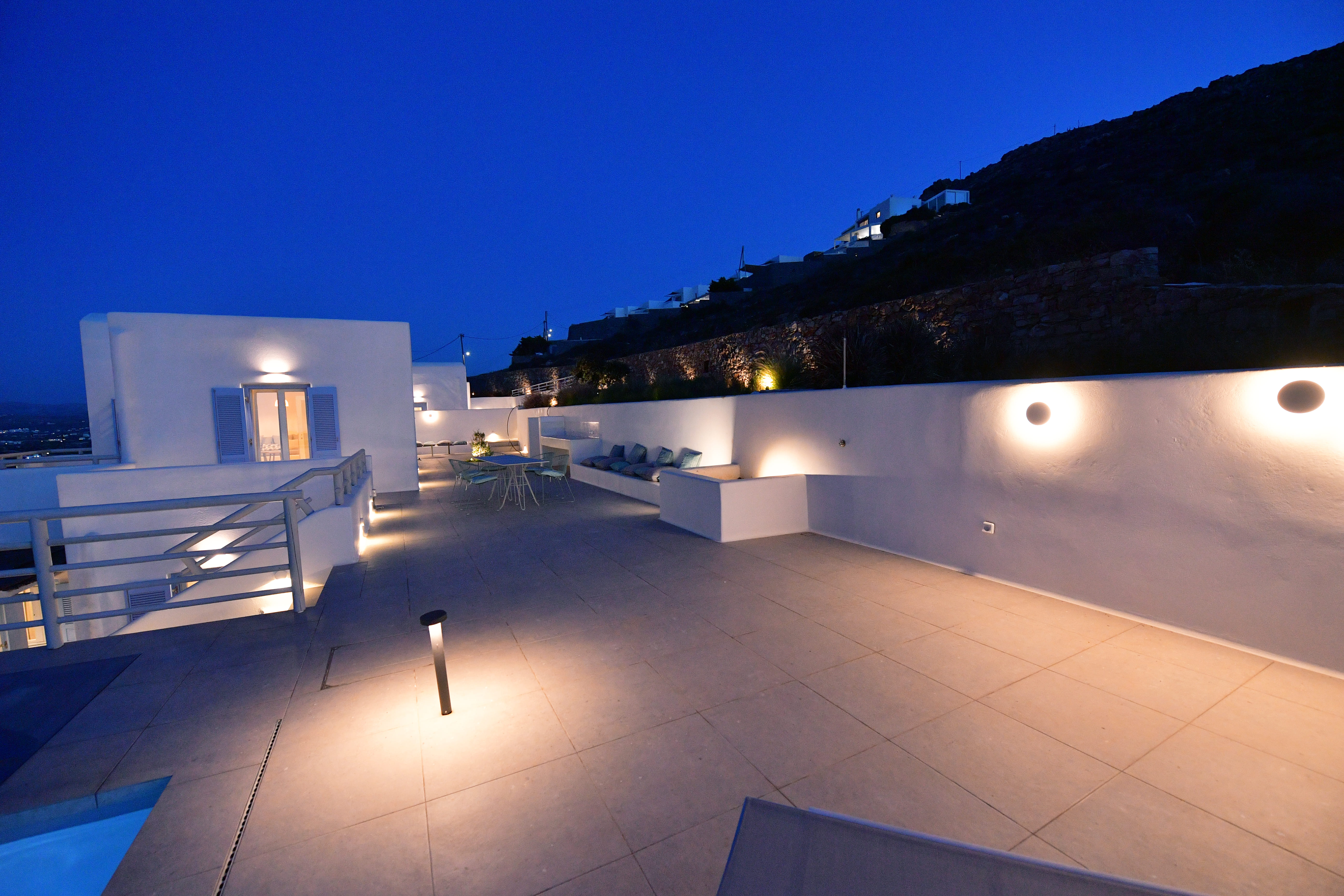 Outdoor evening Ariti's Villas